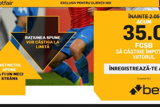 Betfair este prezenta la un nou duel din Liga I