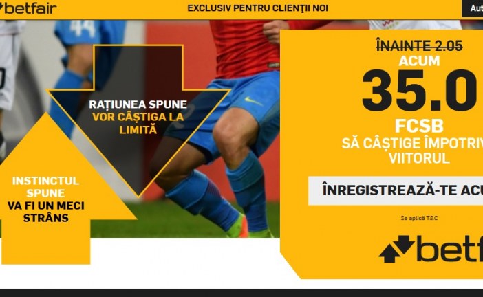 Betfair este prezenta la un nou duel din Liga I